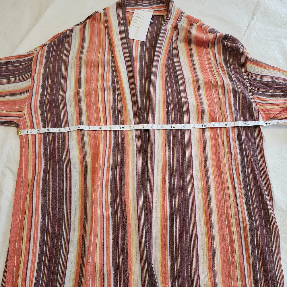 P.J. Salvage Size L/XL Multicolor Striped Cardigan